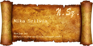 Nika Szilvia névjegykártya