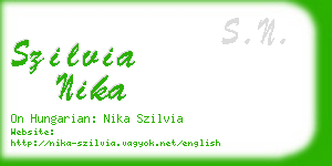 szilvia nika business card